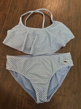 Vineyard Vines Pale Blue Whale-Pattern Bikini Set